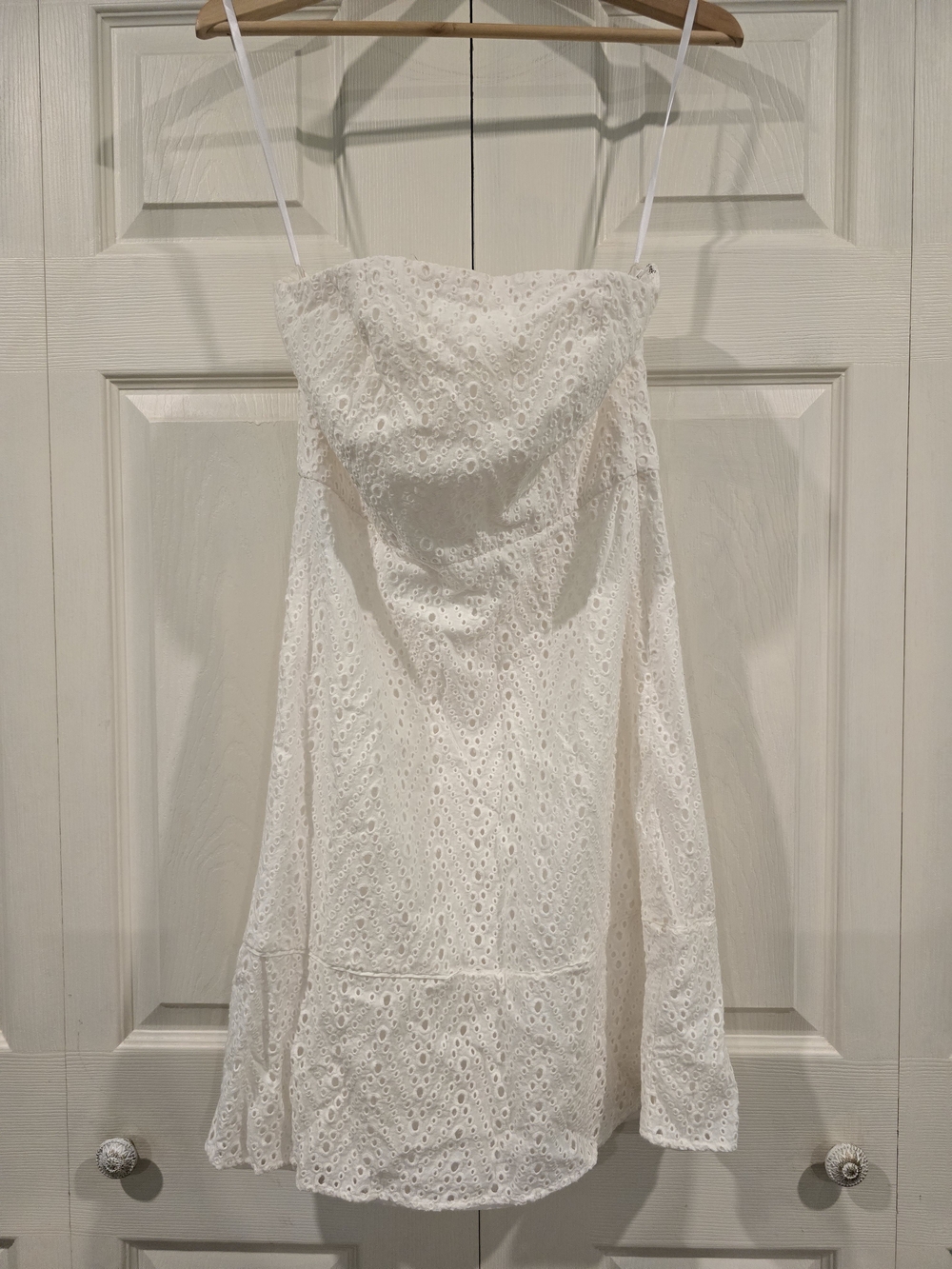 The Limited White Strapless Eyelet Sundress
